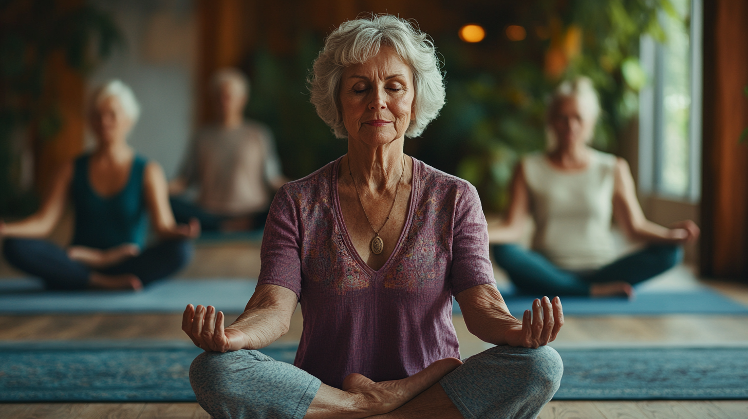 Сімейна йога - старші люди та молодше покоління разом