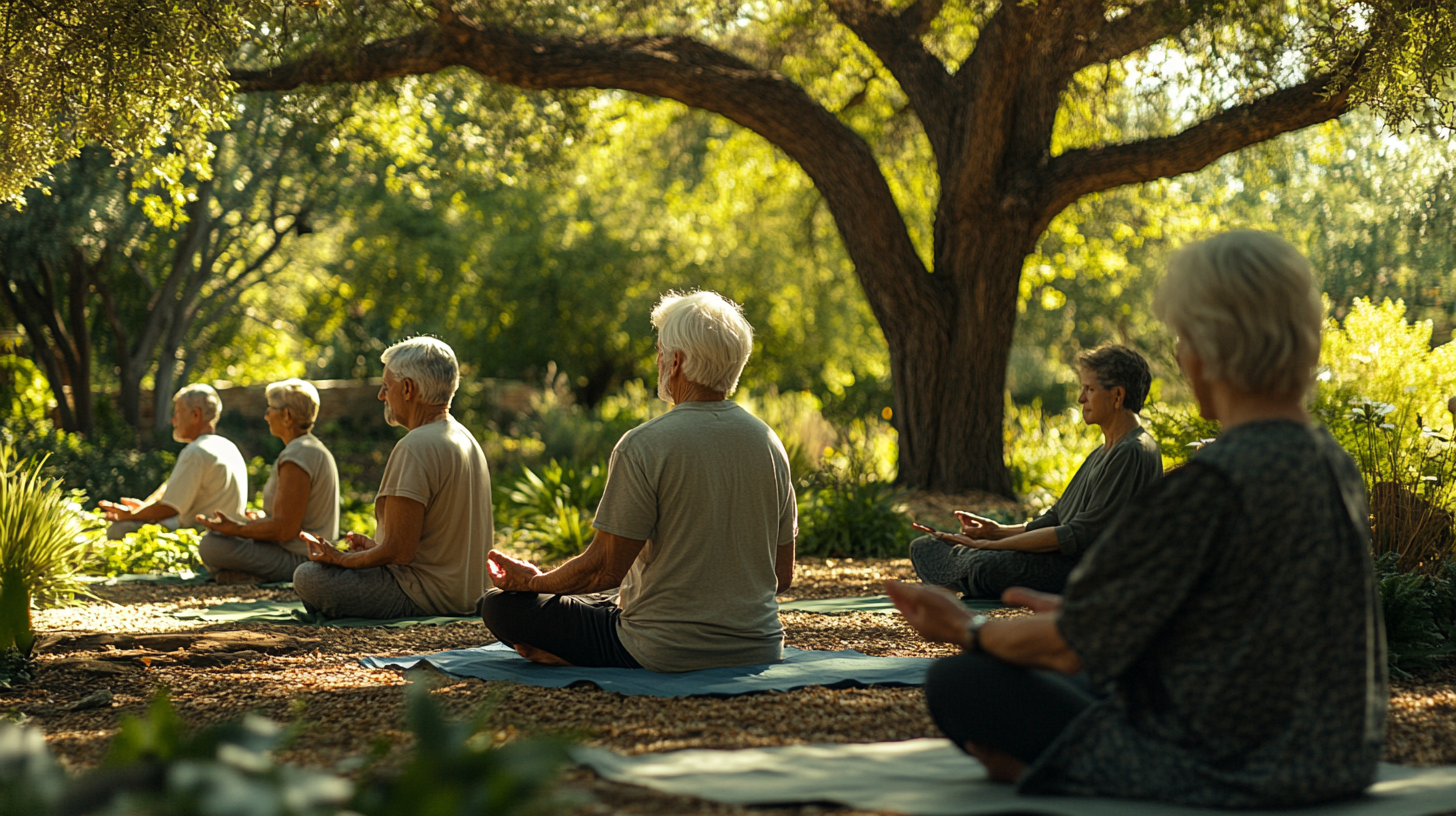 Група родин на спільному занятті йоги
